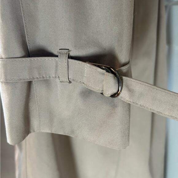 VTG London Fog Double Breasted tan  Houndstooth wool zip liner trench coat. 10R - Picture 7 of 11